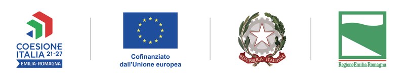 logo progetto realizzato grazie ai Fondi europei della Regione Emilia-Romagna: Coesione Italia 21-27, Cofinanziato dall'Unione Europea, Repubblica Italiana, Regione Emilia-Romagna
